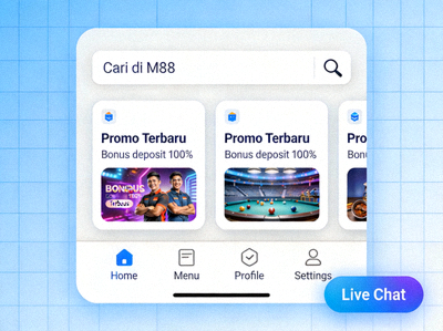 Tampilan antarmuka M88 yang dioptimalkan untuk perangkat mobile smartphone dan tablet