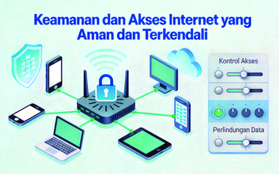 Ilustrasi keamanan dan akses internet yang aman dan terkendali