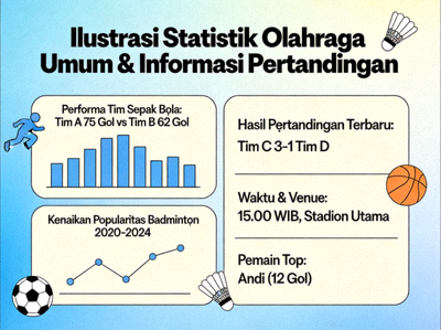Ilustrasi statistik olahraga umum dan informasi pertandingan